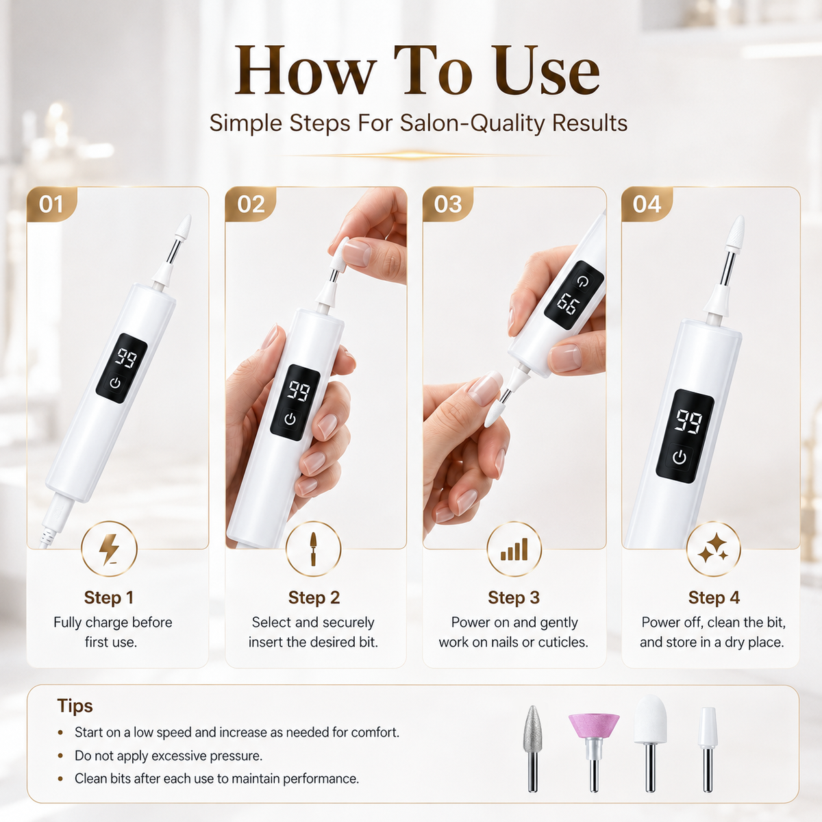✨  Jorenix® Professional Electric Nail Drill Kit – Salon-Quality Manicure & Pedicure at Home