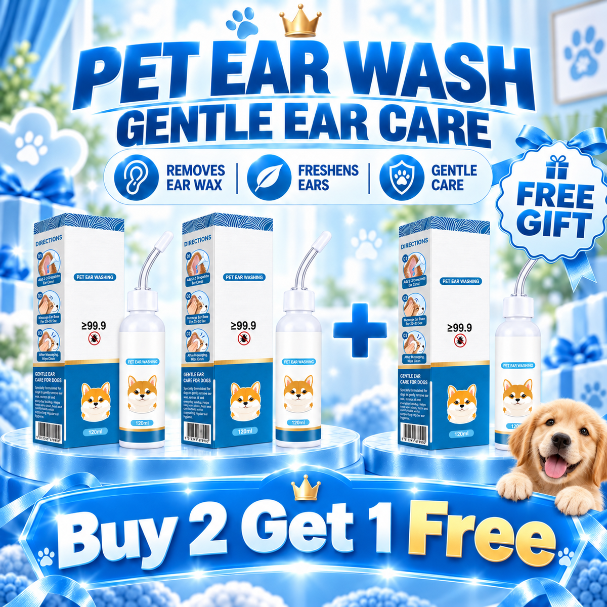 🐶🐱 Jurevon® Pet Ear Cleaner – Deeper Routine Cleaning for Dogs & Cats