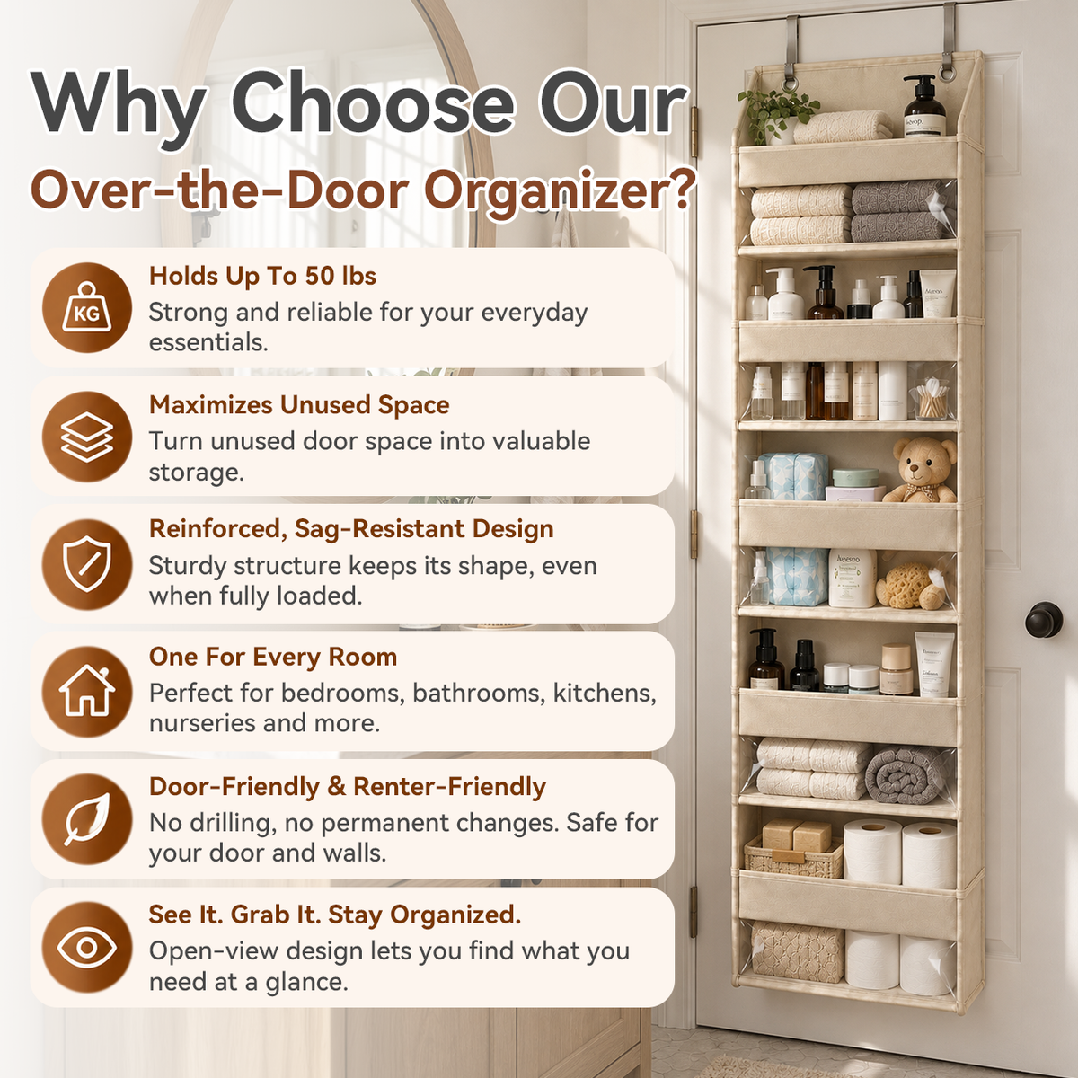 ✨ TODAY'S SPECIAL OFFER — Jorenix® 6-Tier Over-the-Door Organizer – More Storage, Zero Floor Space