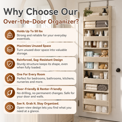 ✨ TODAY'S SPECIAL OFFER — Jorenix® 6-Tier Over-the-Door Organizer – More Storage, Zero Floor Space