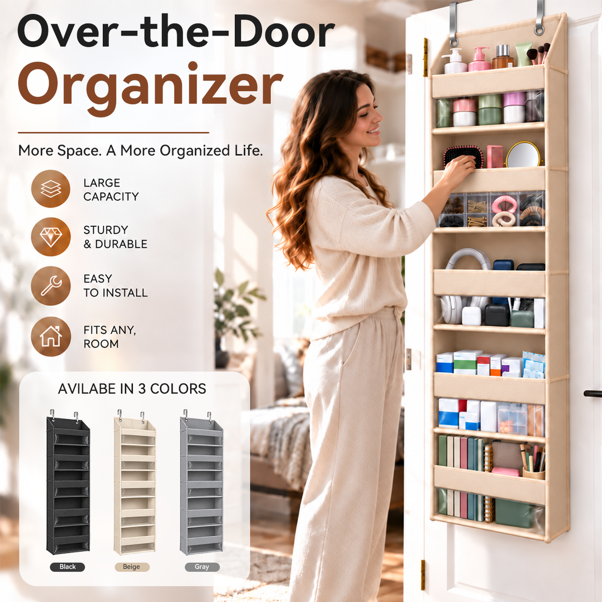 ✨ TODAY'S SPECIAL OFFER — Jorenix® 6-Tier Over-the-Door Organizer – More Storage, Zero Floor Space