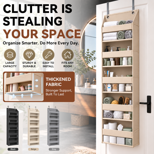 40% OFF — Jorenix® 6-Tier Over-the-Door Organizer with Pockets for Bedroom, Bathroom, Pantry & Closet