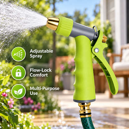 All-in-One 5-Piece Adjustable Hose Spray Gun Set for Cleaning, Rinsing & Watering