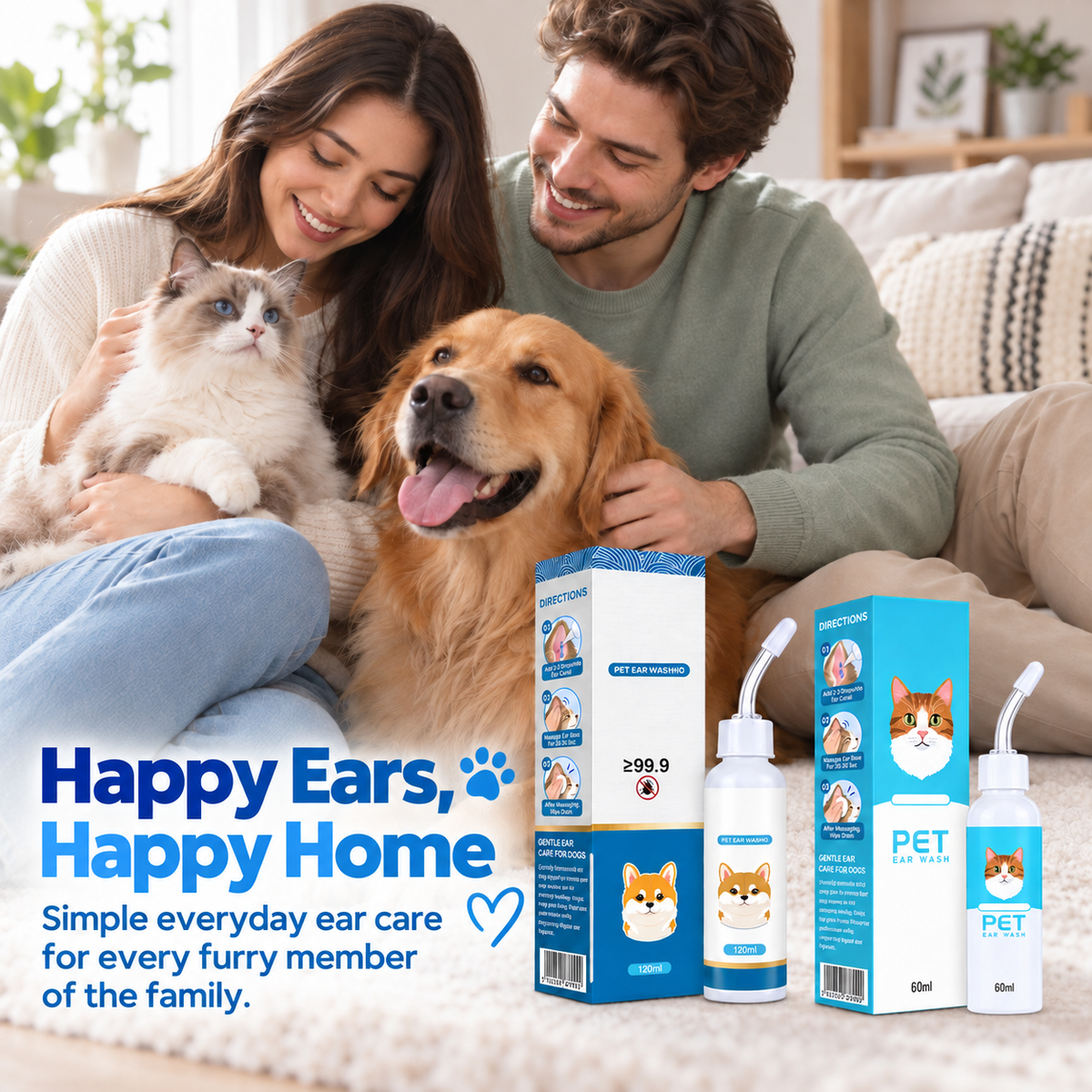 🐶🐱 Jurevon® Pet Ear Cleaner – Deeper Routine Cleaning for Dogs & Cats