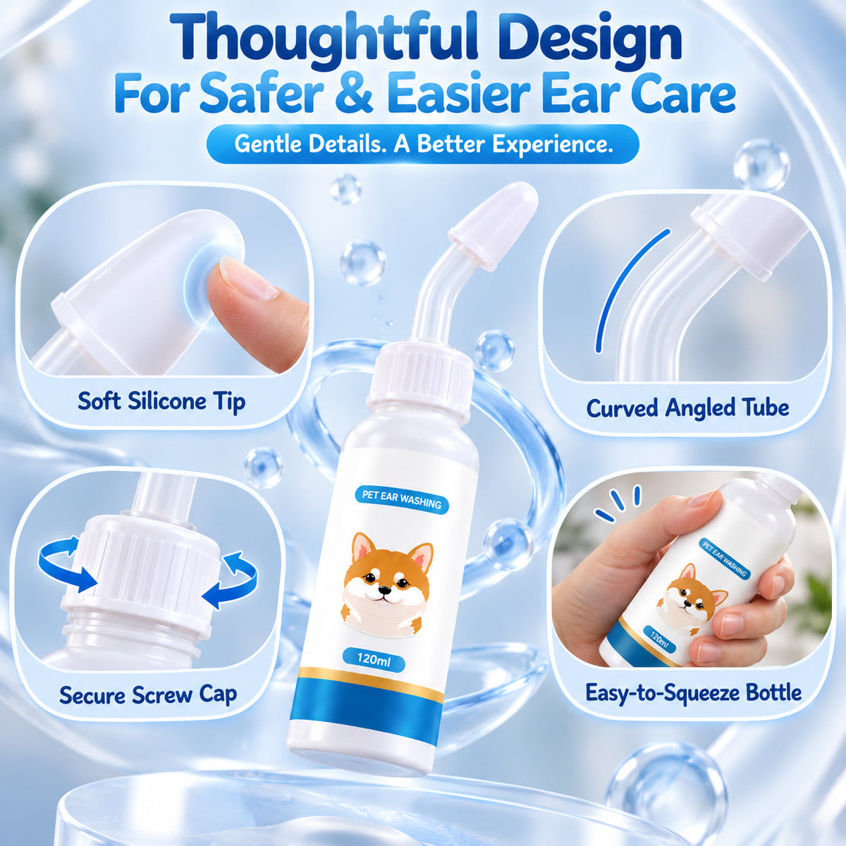 🐶🐱 Jurevon® Pet Ear Cleaner – Deeper Routine Cleaning for Dogs & Cats