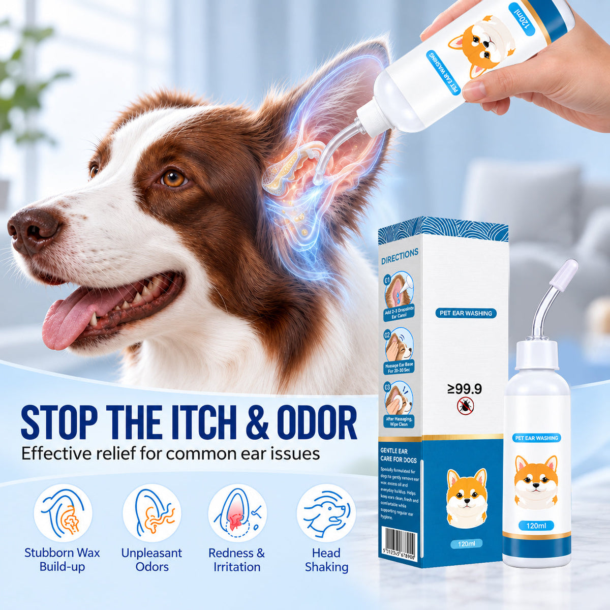 🐶🐱 Jurevon® Pet Ear Cleaner – Deeper Routine Cleaning for Dogs & Cats