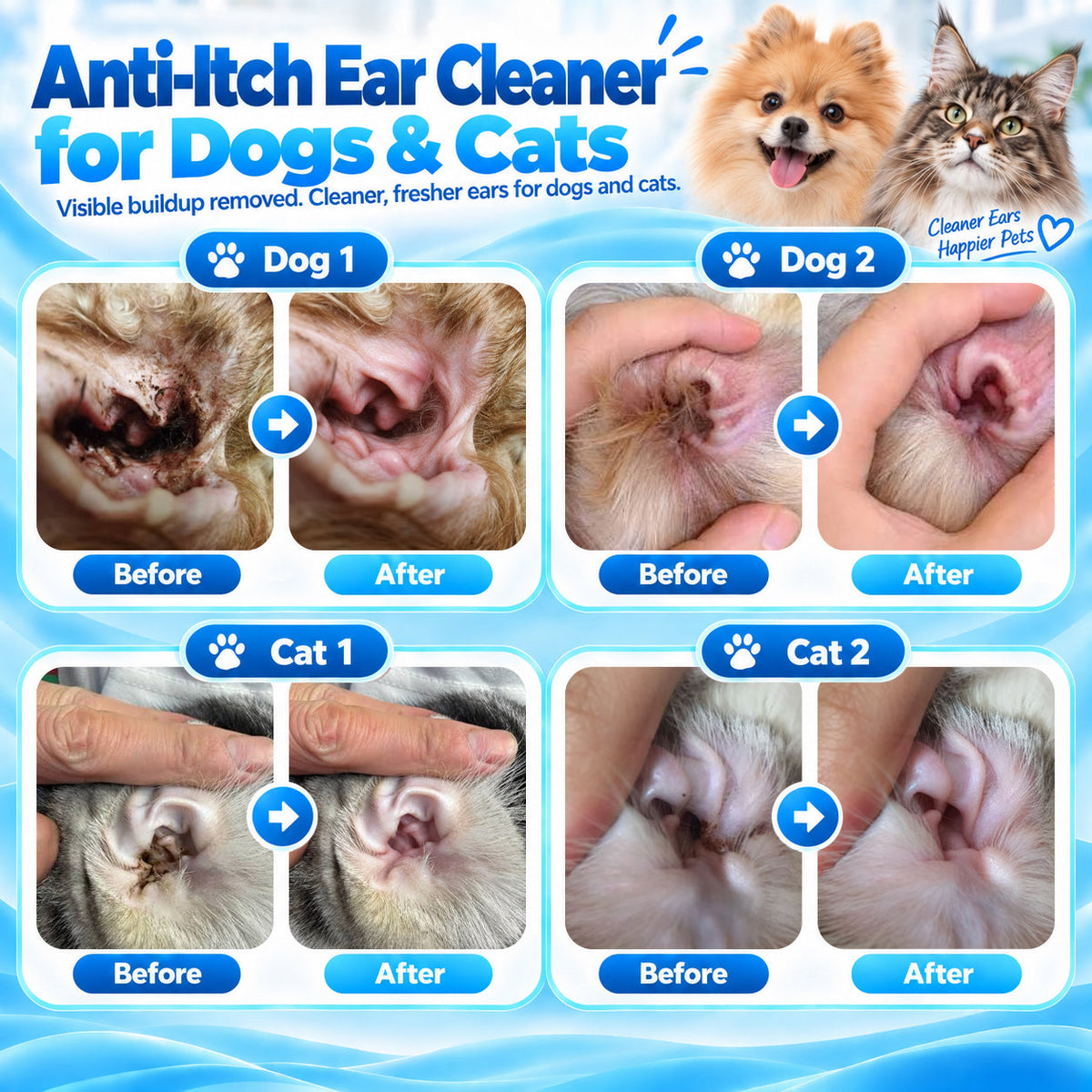🐶🐱 Jurevon® Pet Ear Cleaner – Deeper Routine Cleaning for Dogs & Cats