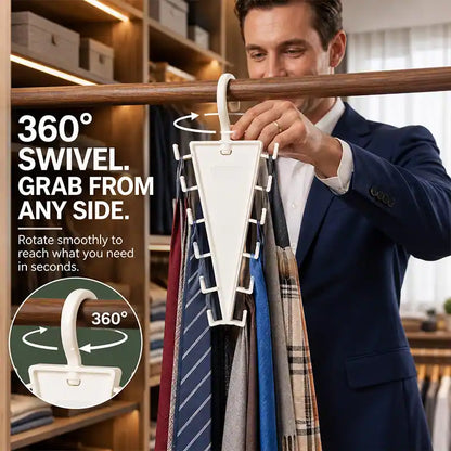 🪝 45% OFF — Jorenix® 12-Hook 360° Swivel Closet Organizer – Space-Saving Storage