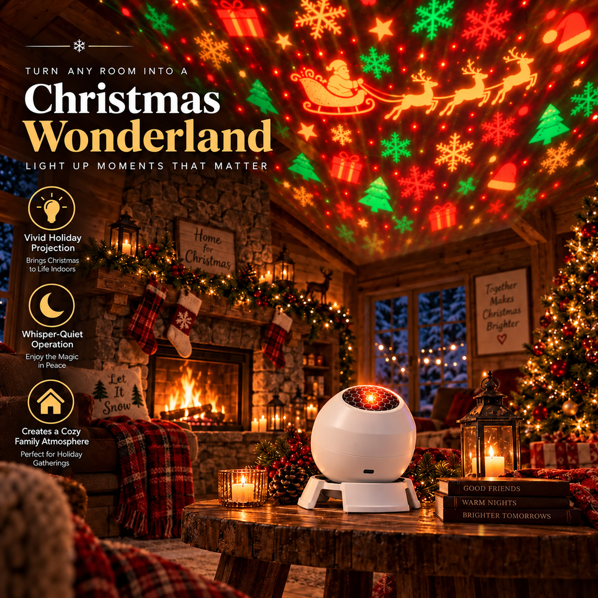 🎅Magical Christmas Projection Night Light – Transform Any Room Into A Holiday Wonderland