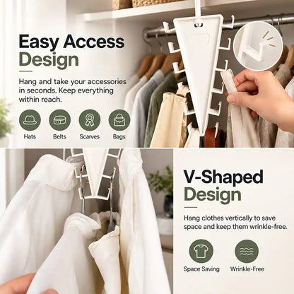 🪝 45% OFF — Jorenix® 12-Hook 360° Swivel Closet Organizer – Space-Saving Storage