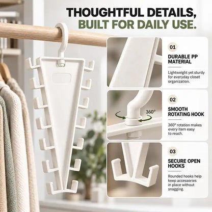 🪝 45% OFF — Jorenix® 12-Hook 360° Swivel Closet Organizer – Space-Saving Storage