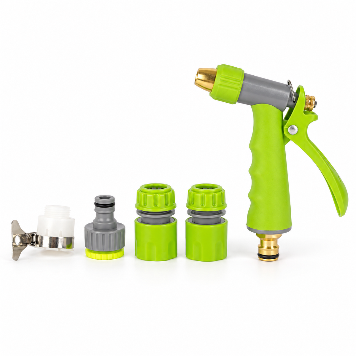 All-in-One 5-Piece Adjustable Hose Spray Gun Set for Cleaning, Rinsing & Watering
