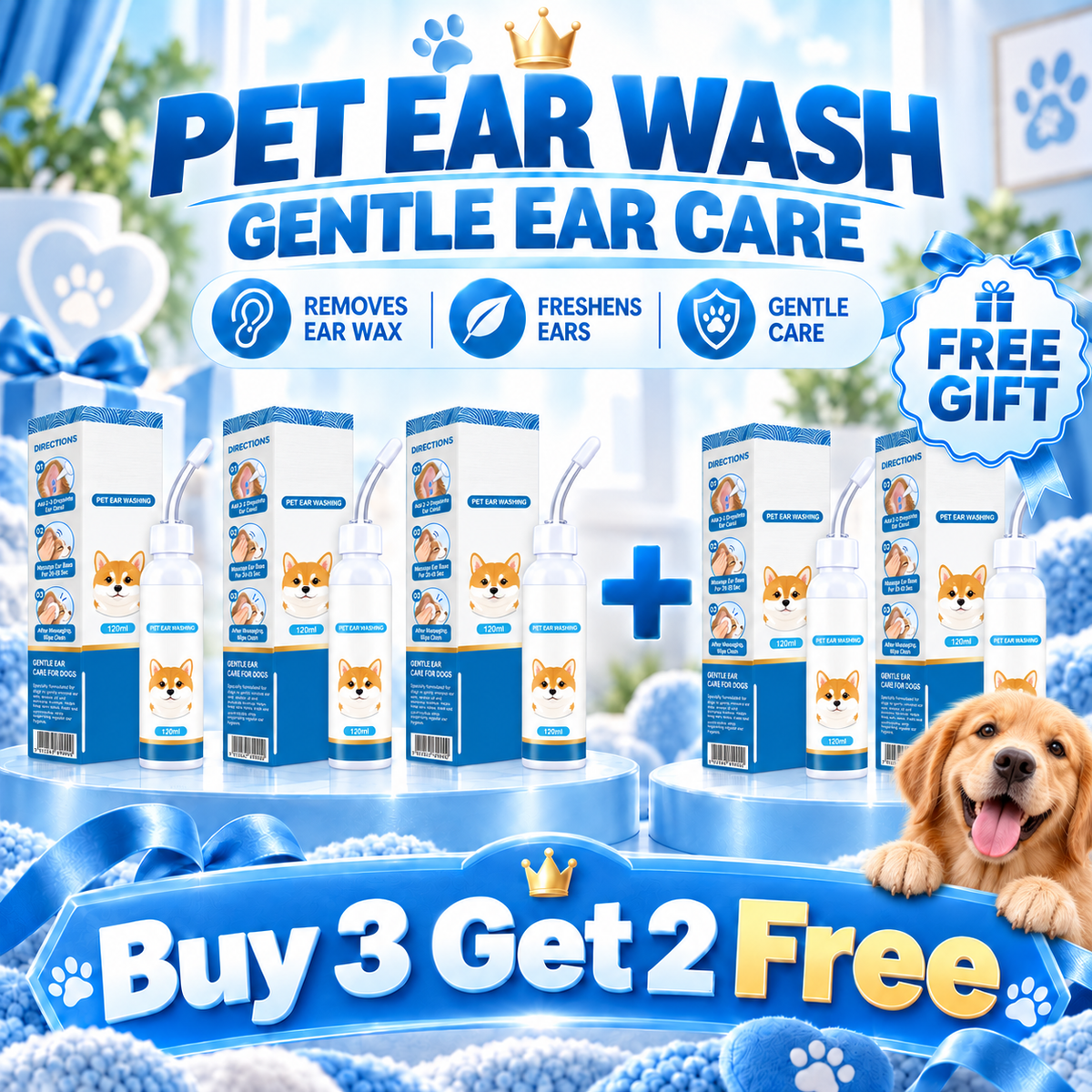🐶🐱 Jurevon® Pet Ear Cleaner – Deeper Routine Cleaning for Dogs & Cats