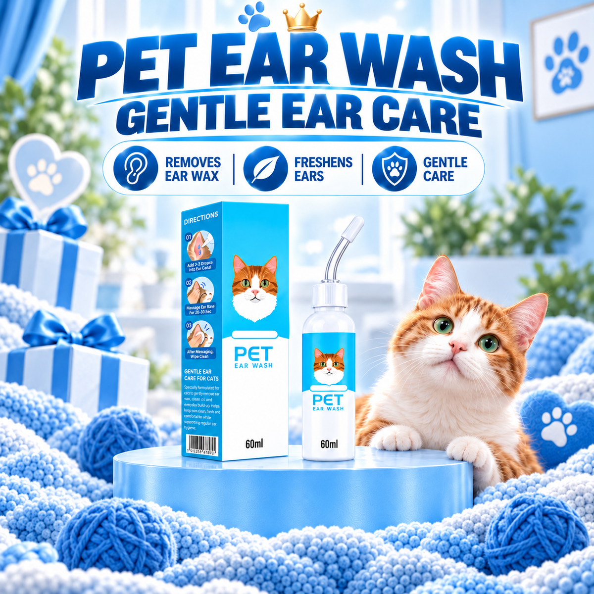 🐶🐱 Jurevon® Pet Ear Cleaner – Deeper Routine Cleaning for Dogs & Cats