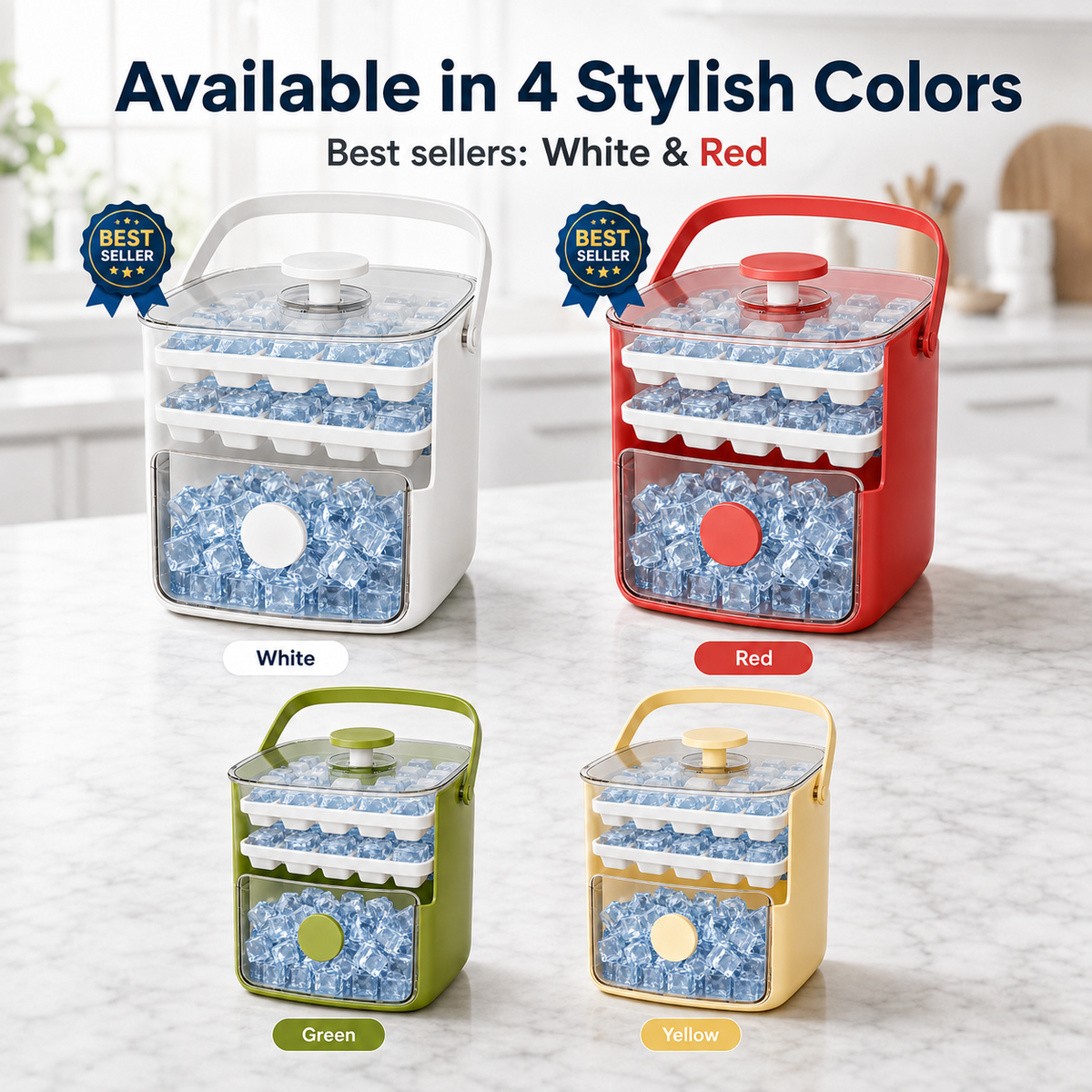 🧊 40% OFF — Jorenix® QuickPop Ice Tray – One-Press Ice Release