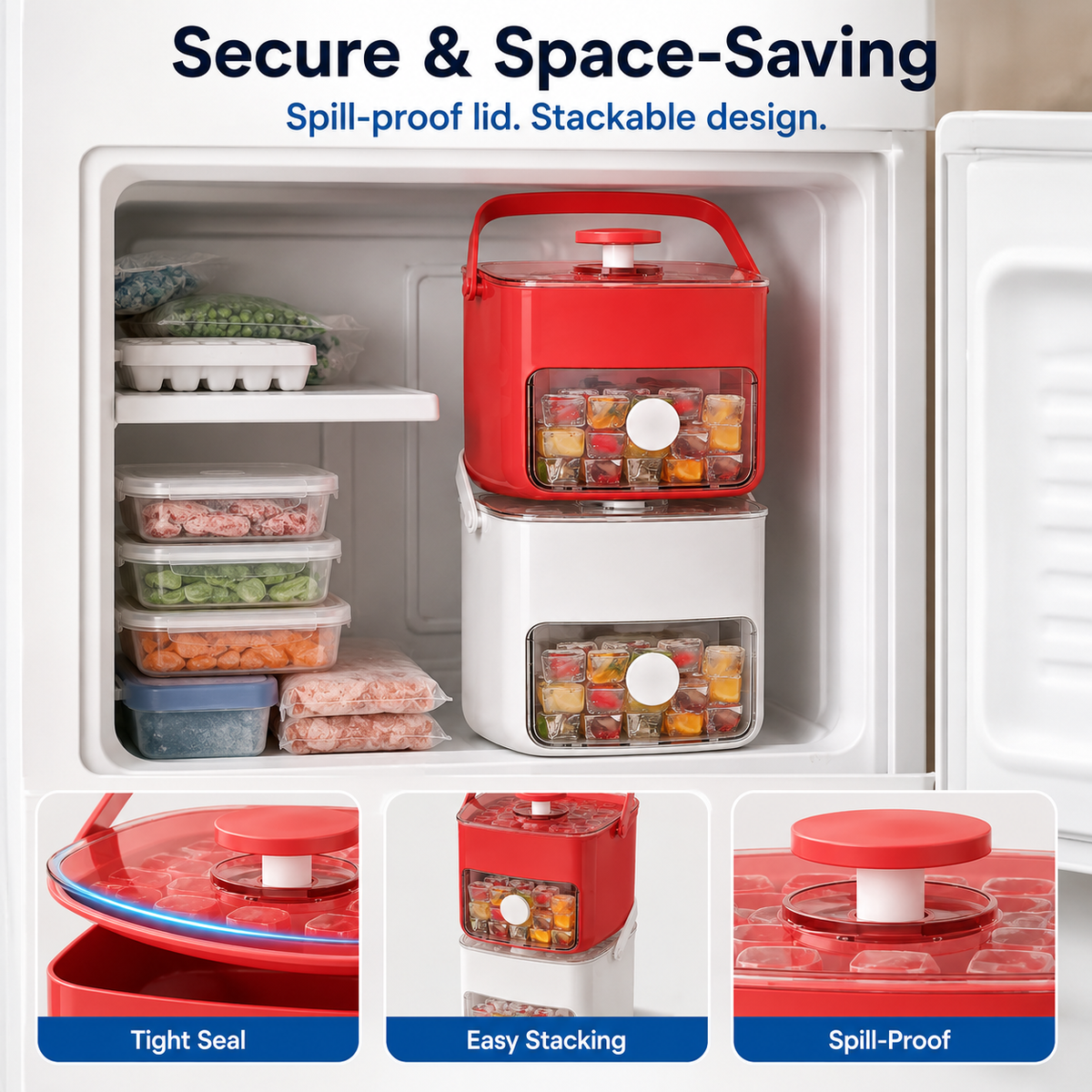 🧊 40% OFF — Jorenix® QuickPop Ice Tray – One-Press Ice Release