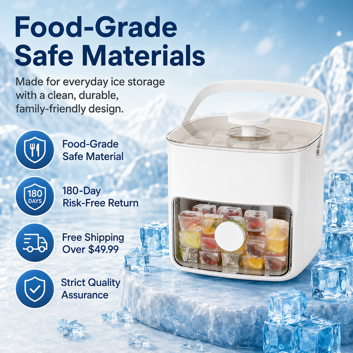 🧊 40% OFF — Jorenix® QuickPop Ice Tray – One-Press Ice Release