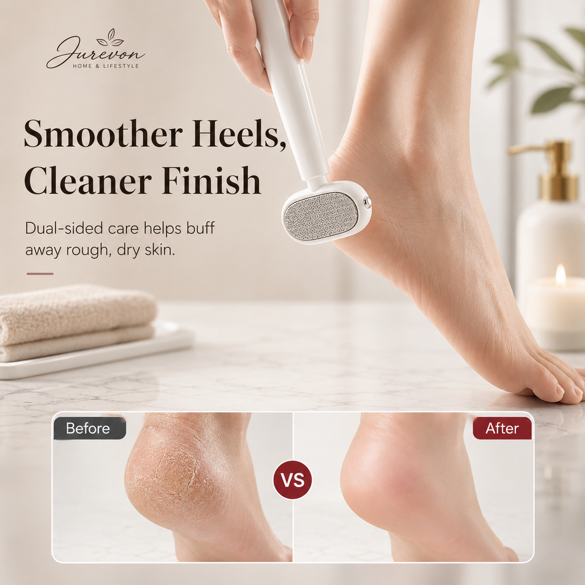 ✨ Jurevon® 2-in-1 Foot File – Dual-Sided Callus Remover for Smooth, Soft Feet