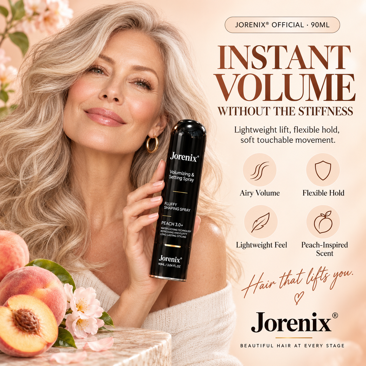 ✨ Jorenix® Volumizing & Setting Spray – Instant Lift & Flexible All-Day Hold