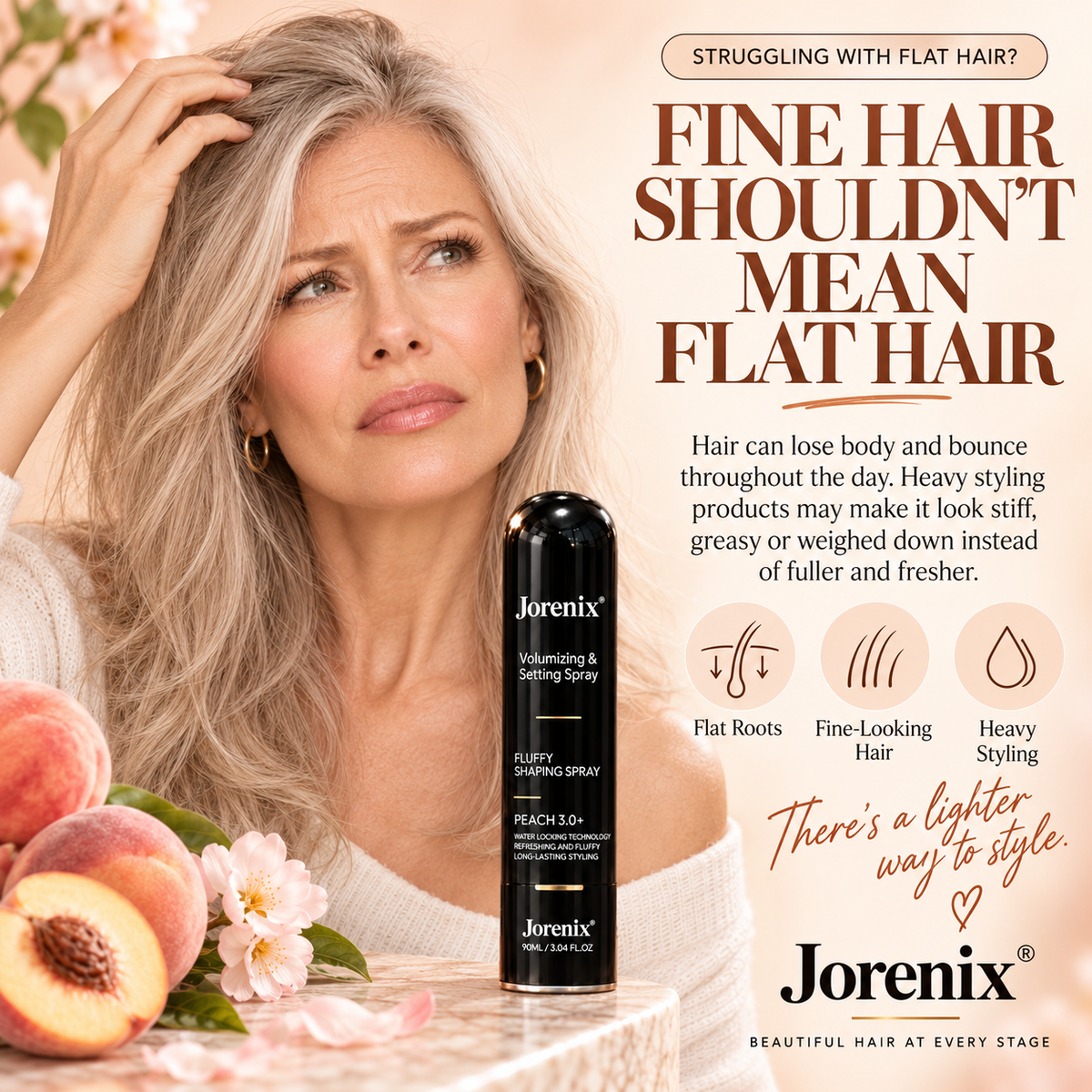 ✨ Jorenix® Volumizing & Setting Spray – Instant Lift & Flexible All-Day Hold