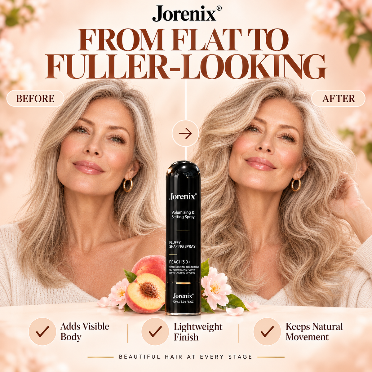 ✨ Jorenix® Volumizing & Setting Spray – Instant Lift & Flexible All-Day Hold