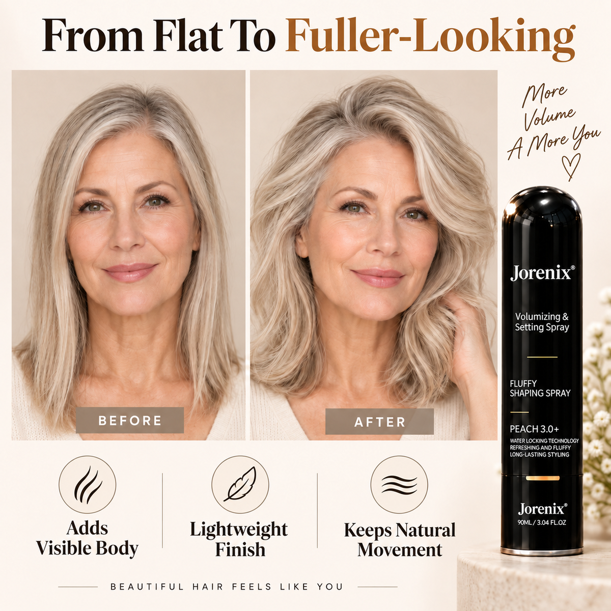 ✨ Jorenix® Volumizing & Setting Spray – Instant Lift & Flexible All-Day Hold