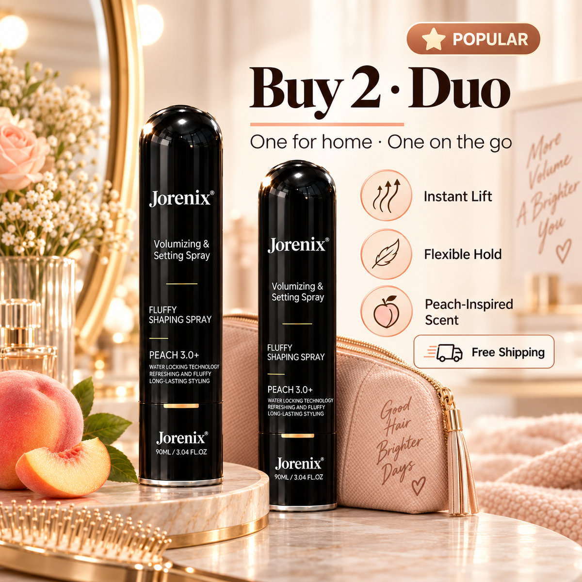 ✨ Jorenix® Volumizing & Setting Spray – Instant Lift & Flexible All-Day Hold