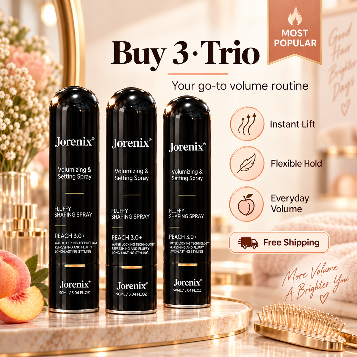 ✨ Jorenix® Volumizing & Setting Spray – Instant Lift & Flexible All-Day Hold