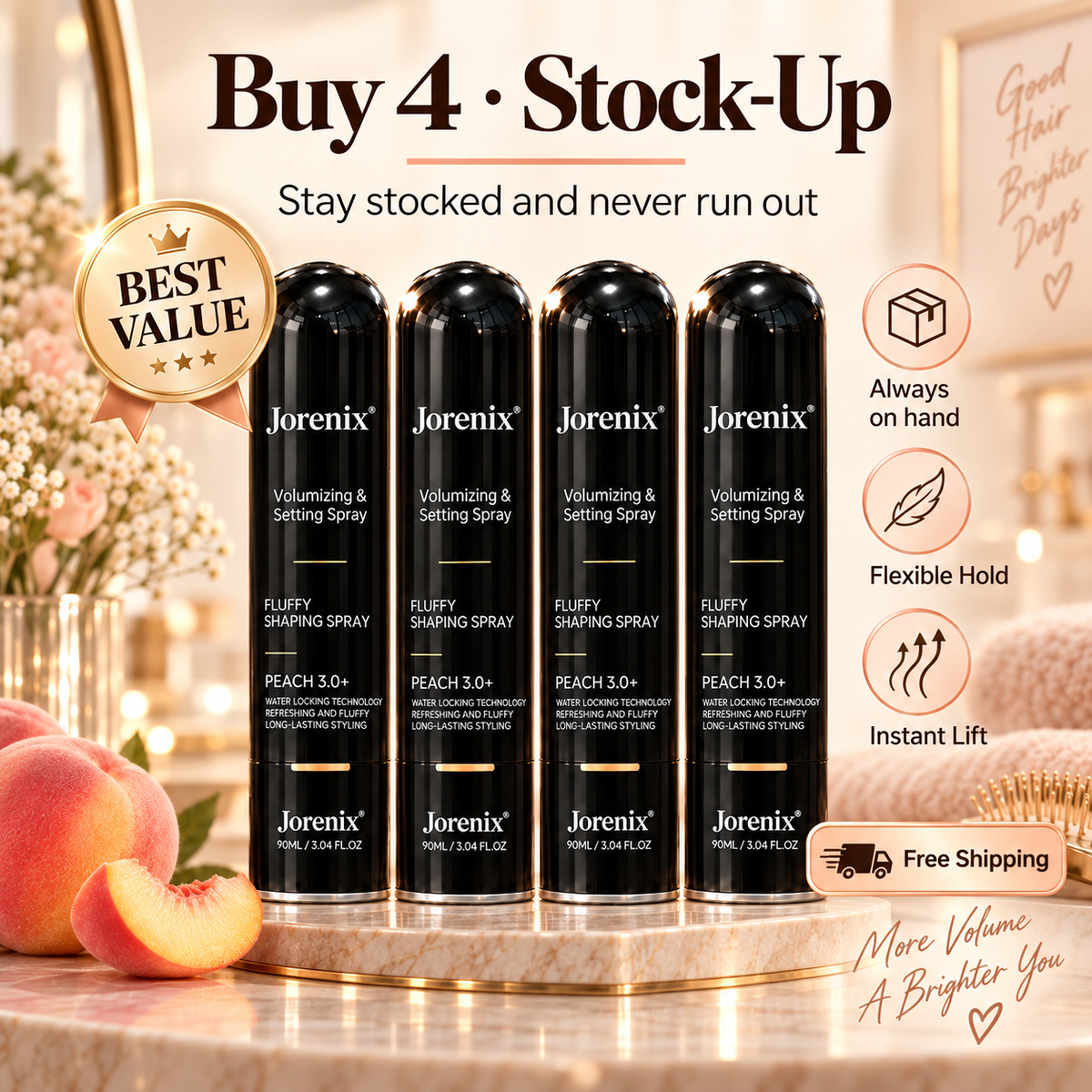 ✨ Jorenix® Volumizing & Setting Spray – Instant Lift & Flexible All-Day Hold