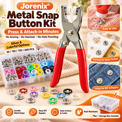 🔥Metal Snap Buttons with Fastener Plier Tool Kit!