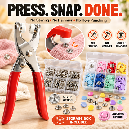 🔥Metal Snap Buttons with Fastener Plier Tool Kit!