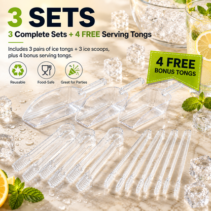 🧊 45% OFF — Ice Tongs & Scoop Set – No Mess Serving