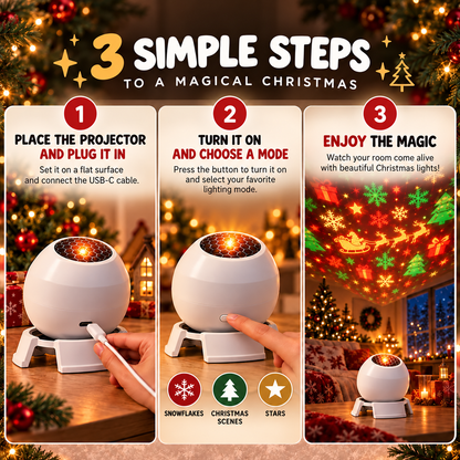 🎅Magical Christmas Projection Night Light – Transform Any Room Into A Holiday Wonderland