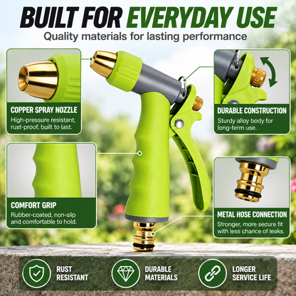 All-in-One 5-Piece Adjustable Hose Spray Gun Set for Cleaning, Rinsing & Watering